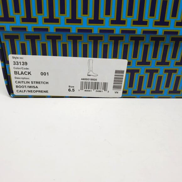 Tory Burch Caitlin Riding Stretch Tall Boot Leather Suede Black 33139 Size 6.5 - Picture 11 of 12